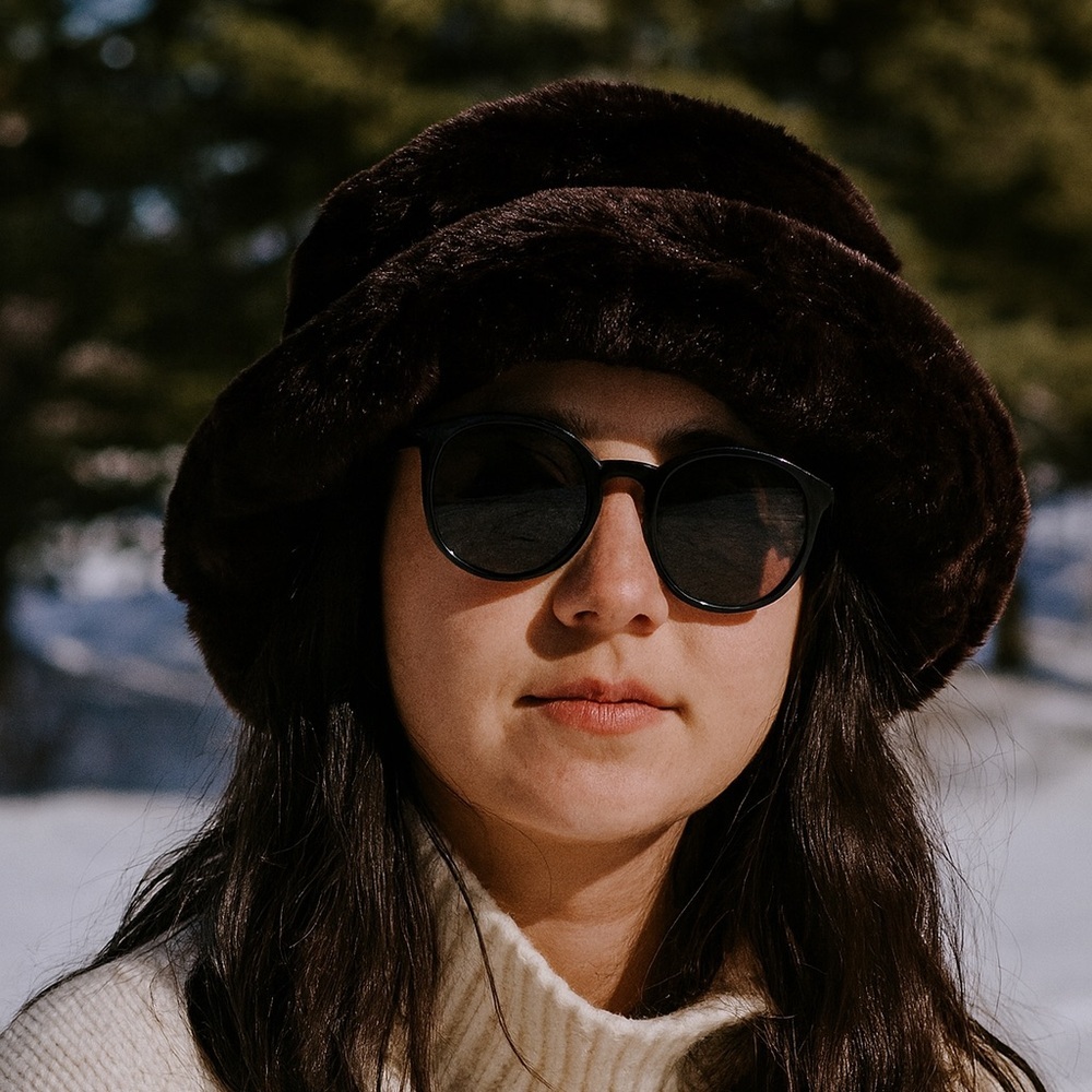 Cheveux Corp Vintage Brown Faux Fur Bucket Hat